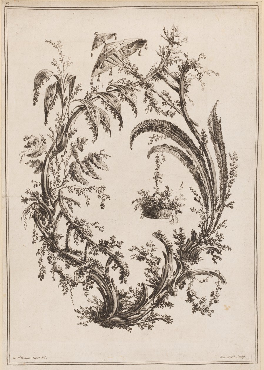 Arbres avec Panier et Parasol - Jean Baptiste Pillement