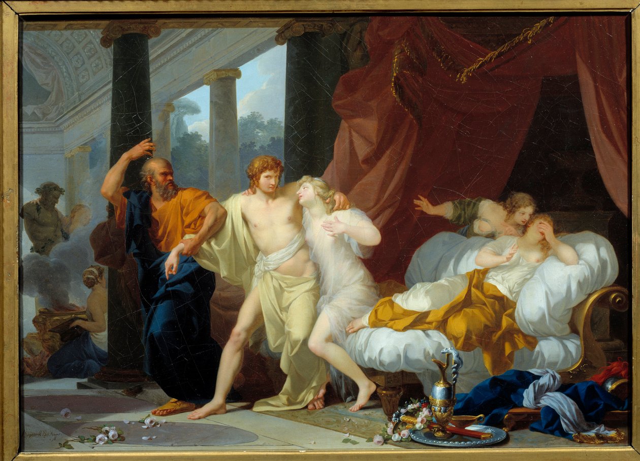 Socrate tirant Alcibiade du sein de la volupté - Jean Baptiste Regnault