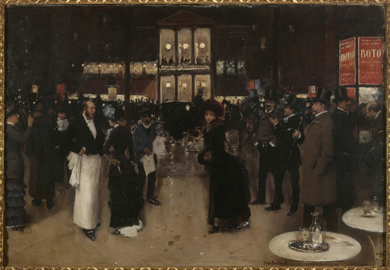 Boulevard Montmartre la nuit, devant le Théâtre des Variétés, vers 1885 - Jean Beraud