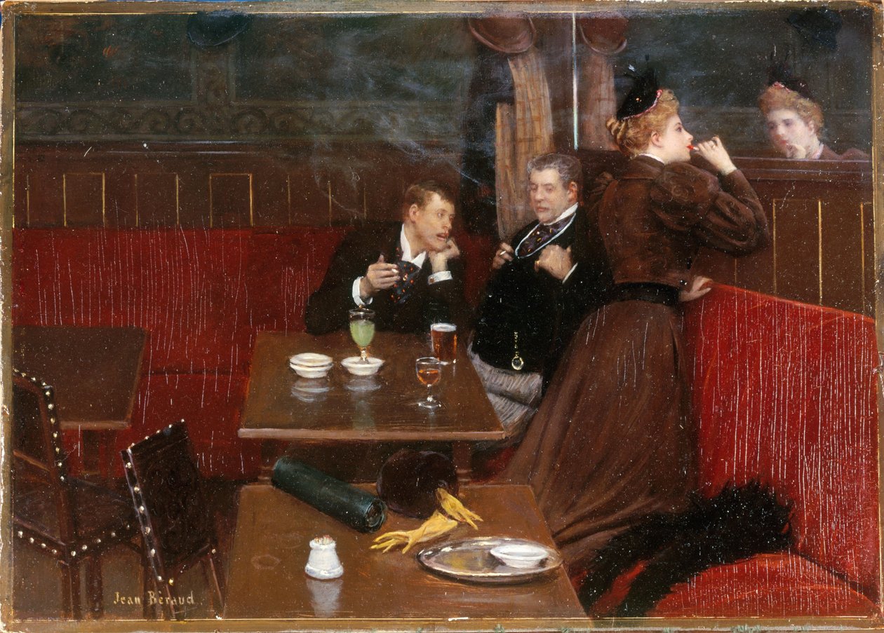 Trois personnages dans un café, vers 1890 (huile sur toile) - Jean Beraud