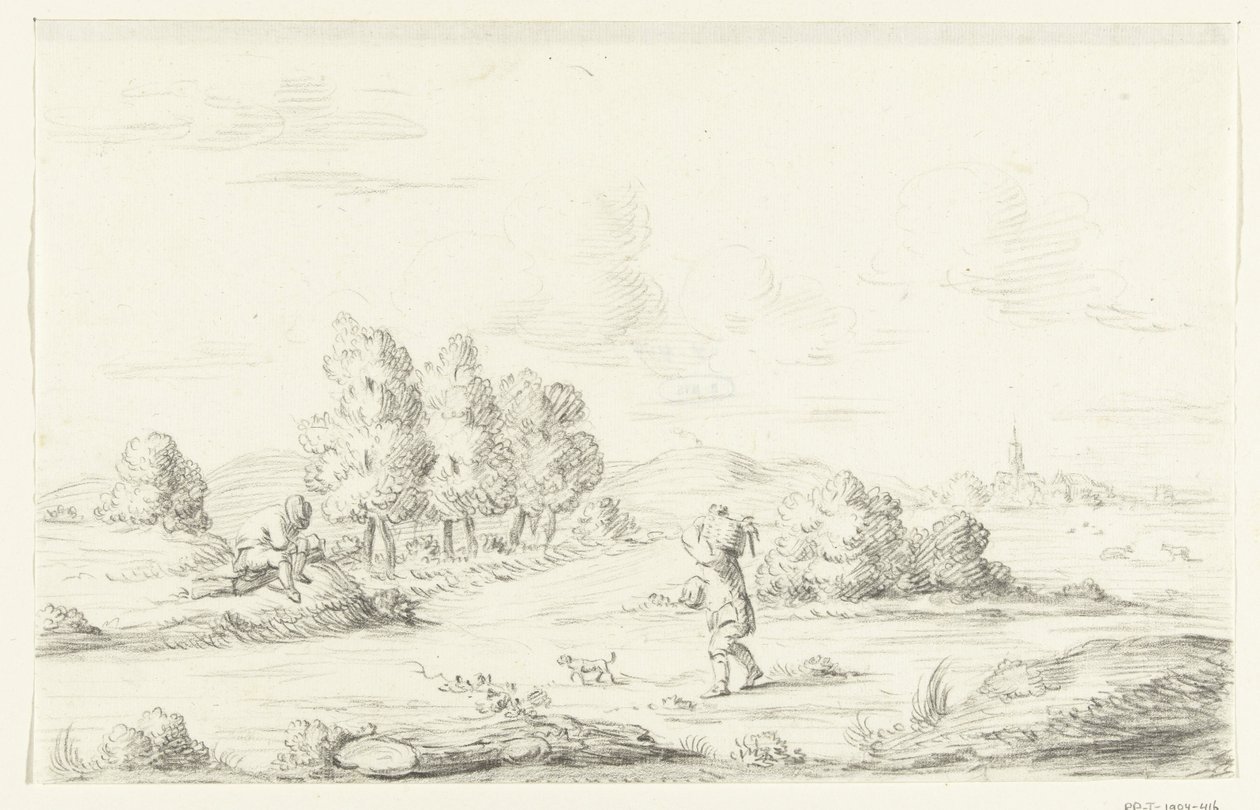 Paysage avec deux hommes - Jean Bernard