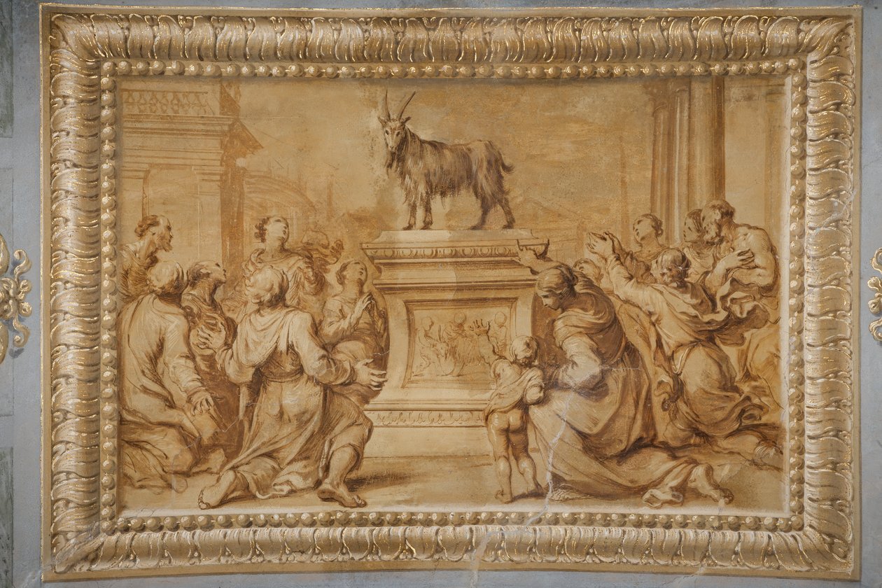 Faux relief doré, avec la chèvre placée sur l