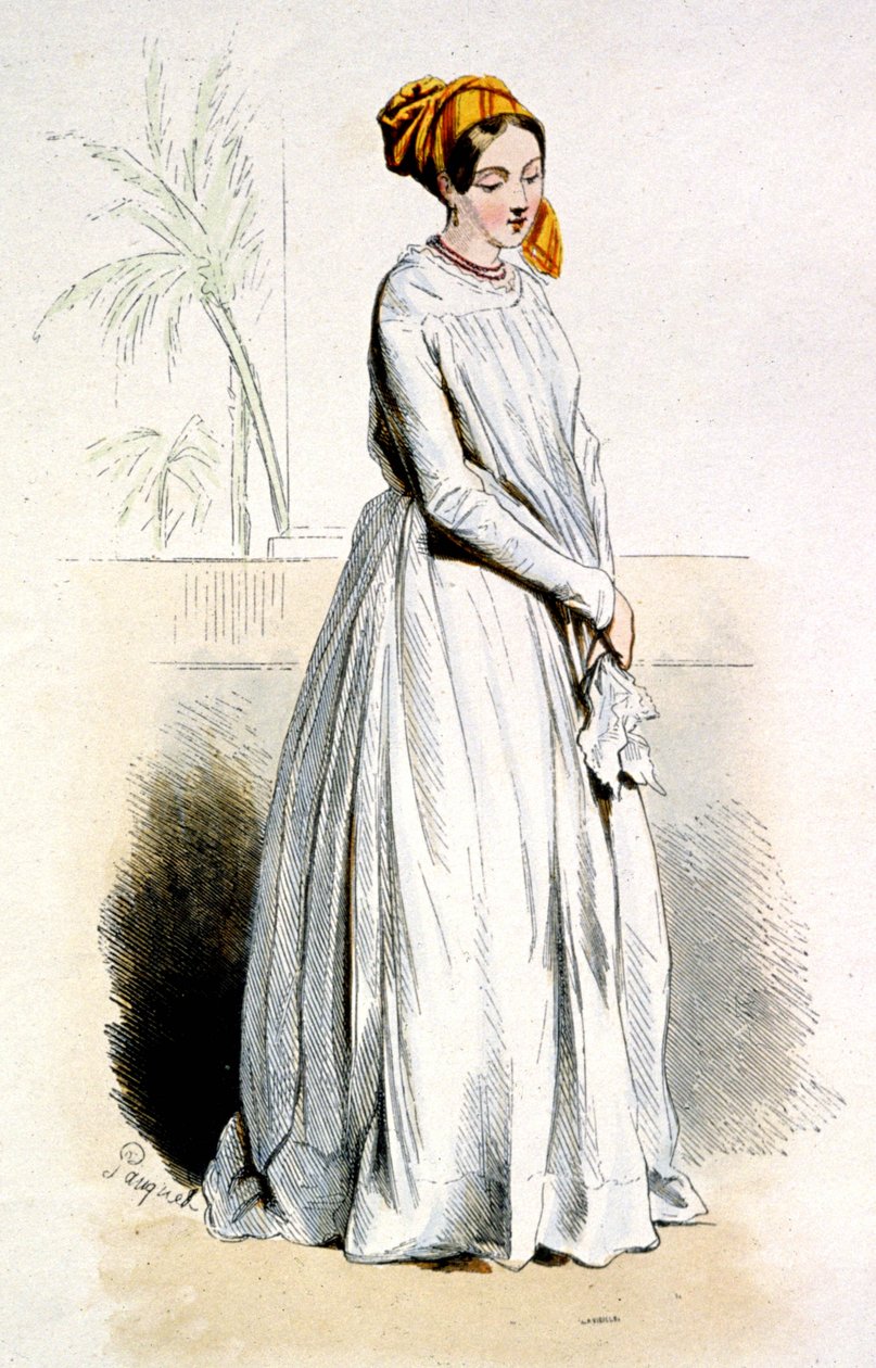 Femme créole de Cayenne, c.1850 (gravure) - Jean Charles (1800 79) Pauquet