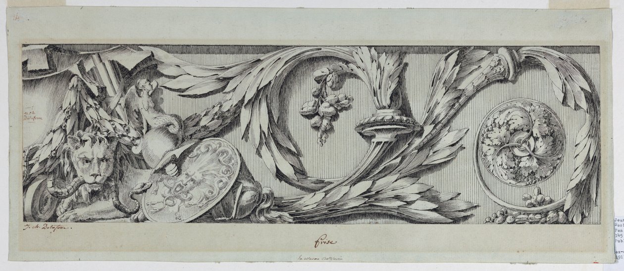 Dessin, frise avec Rinceau, 1775-80 - Jean Charles Delafosse