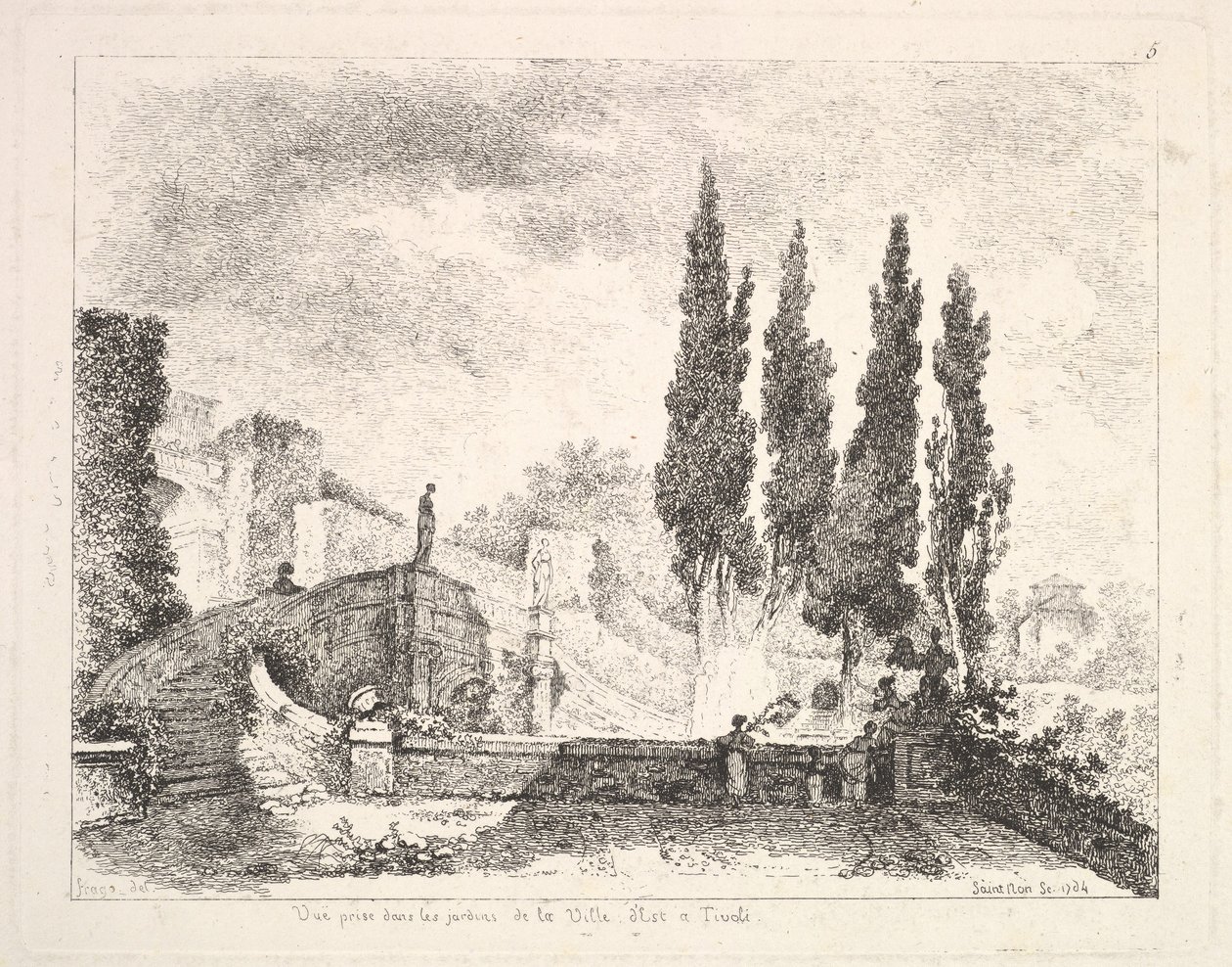 Vue des jardins de la Villa d