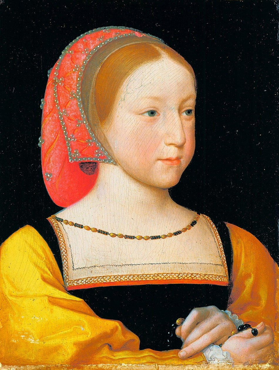 French: Portrait de Charlotte de Valois Portrait of Charlotte of France - Jean Clouet