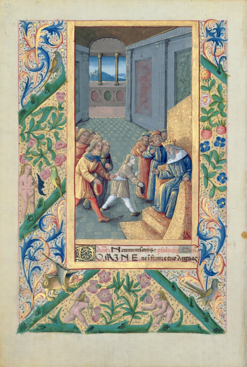Ms Lat. Q.v.I.126 f.53v David envoyé à Saul, du 