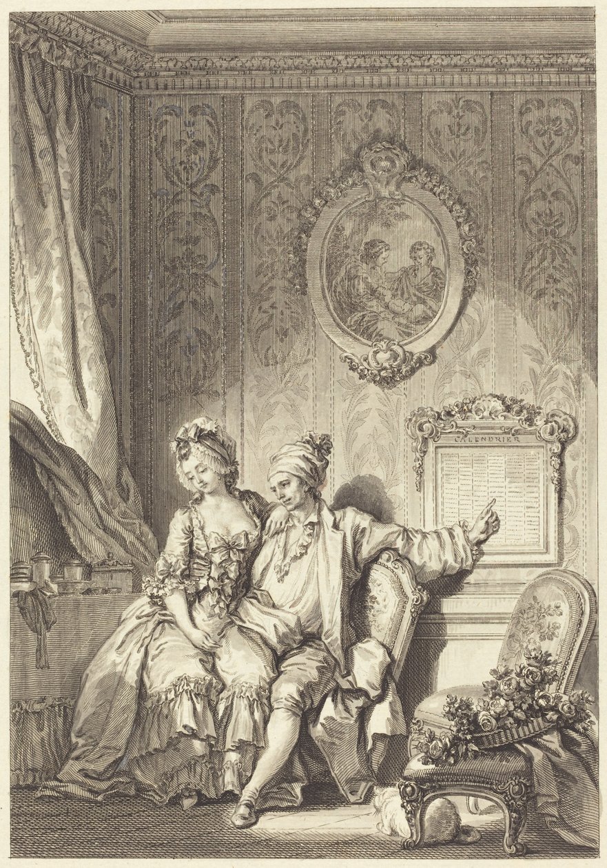 Le calendrier des vieillards - Jean Dambrun after Jean Honoré Fragonard