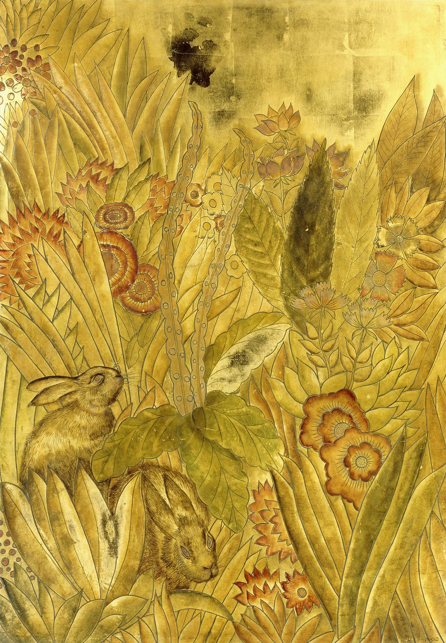 Lapins et Fleurs - Jean Dunand