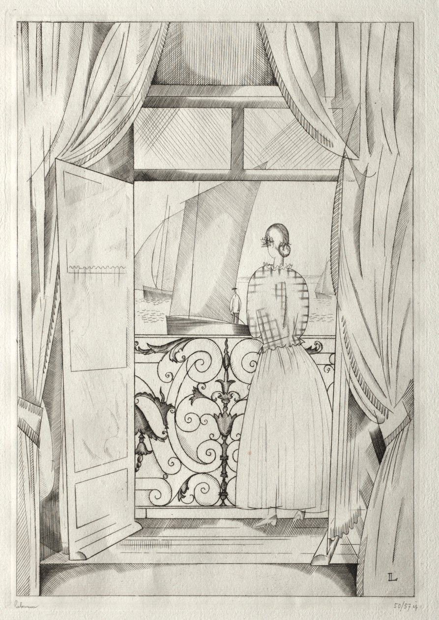 Le balcon sur la mer - Jean Emile Laboureur