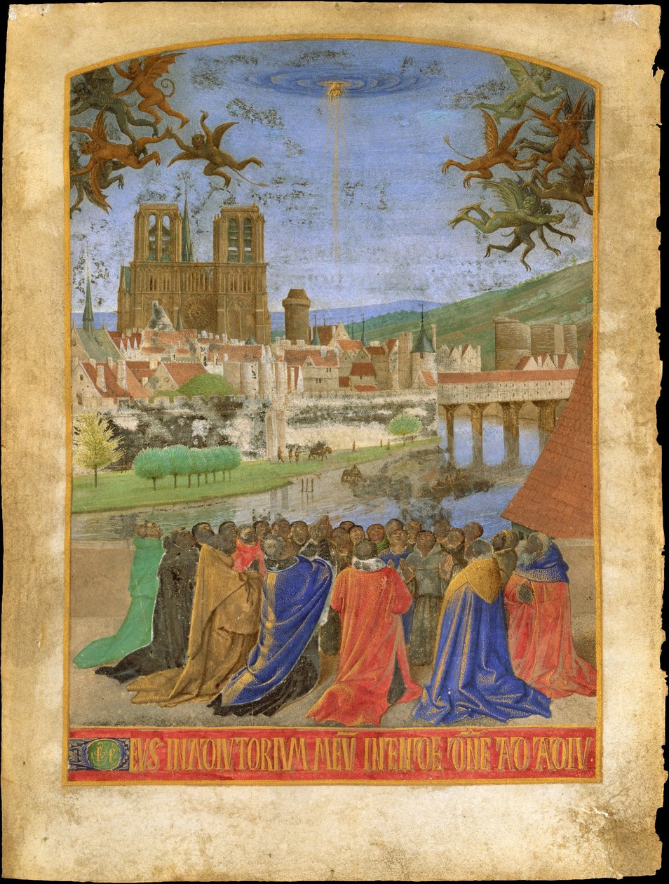 La Main droite de Dieu protégeant les fidèles contre les démons, vers 1452-1460 - Jean Fouquet
