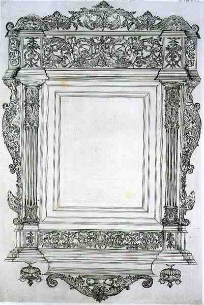 Cadre de miroir en bois sculpté, de 