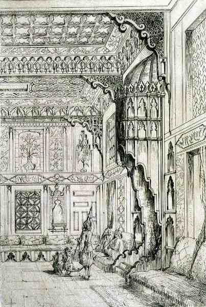 Conception islamique et mauresque pour une tapisserie de porte, de 