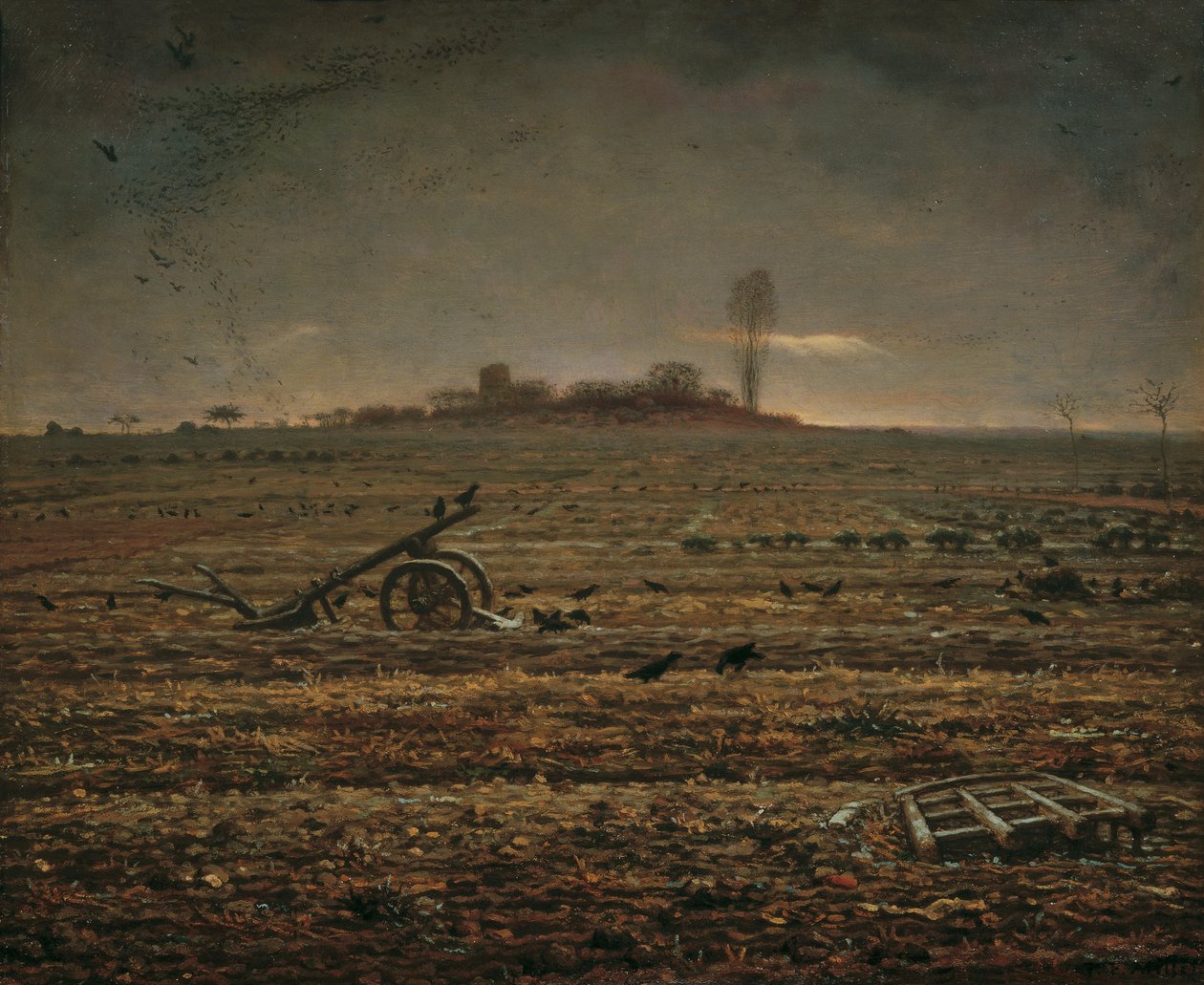 La plaine de Chailly avec herse et charrue, 1862 - Jean Francois Millet
