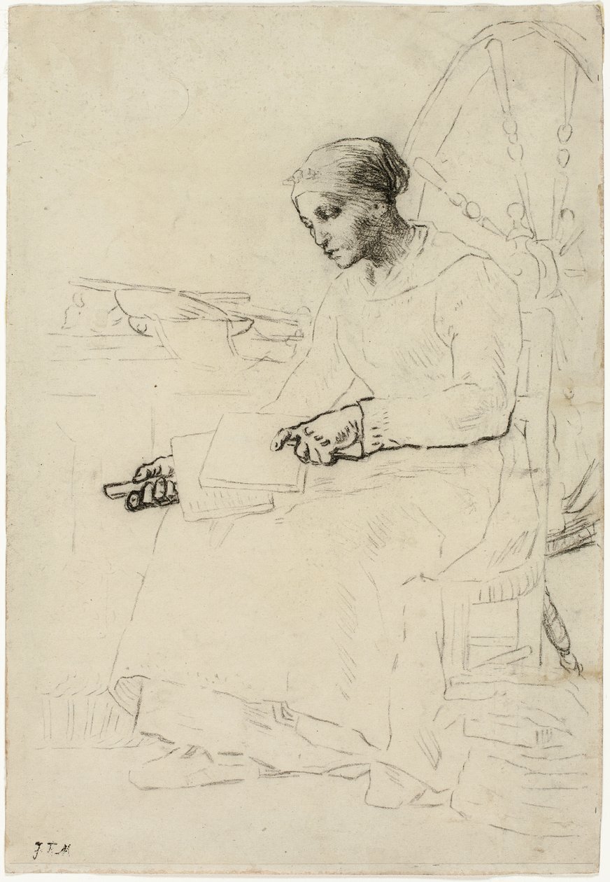 La cardeuse de laine (recto); Esquisse fragmentaire d