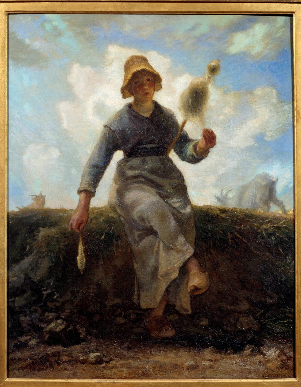 La fileuse, chevrière auvergnate - Jean Francois Millet