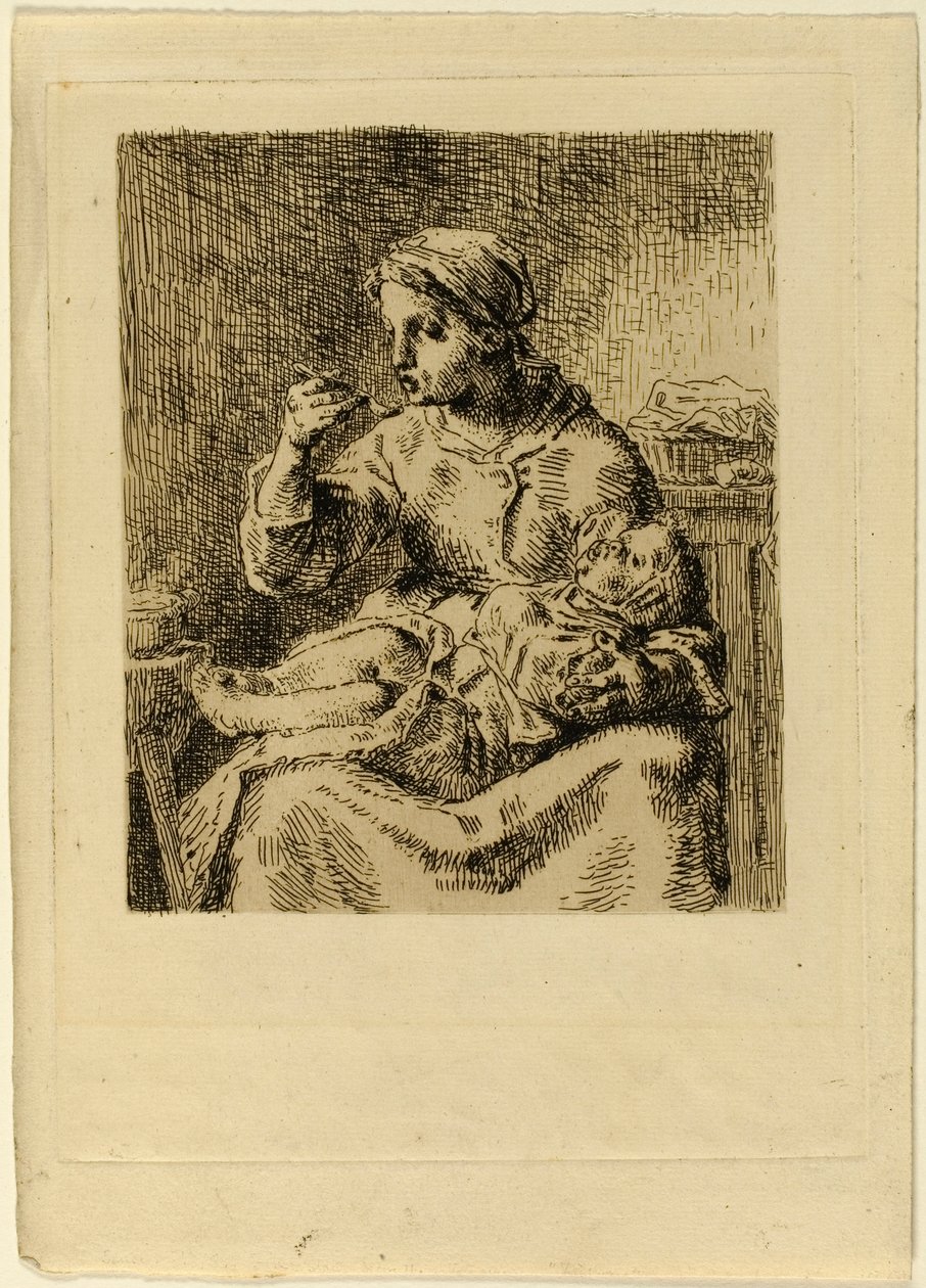 Femme nourrissant son enfant - Jean Francois Millet