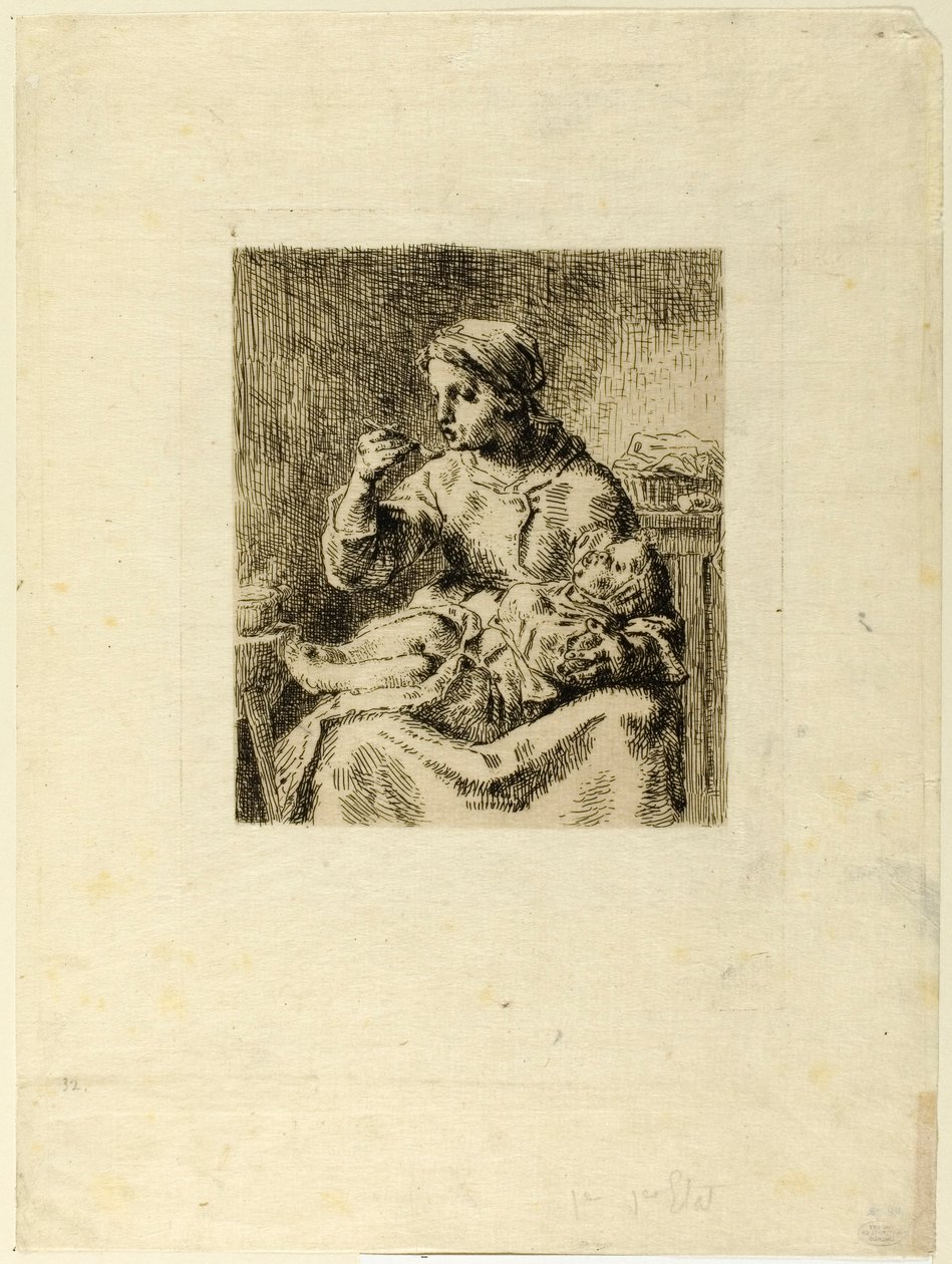Femme nourrissant son enfant - Jean Francois Millet