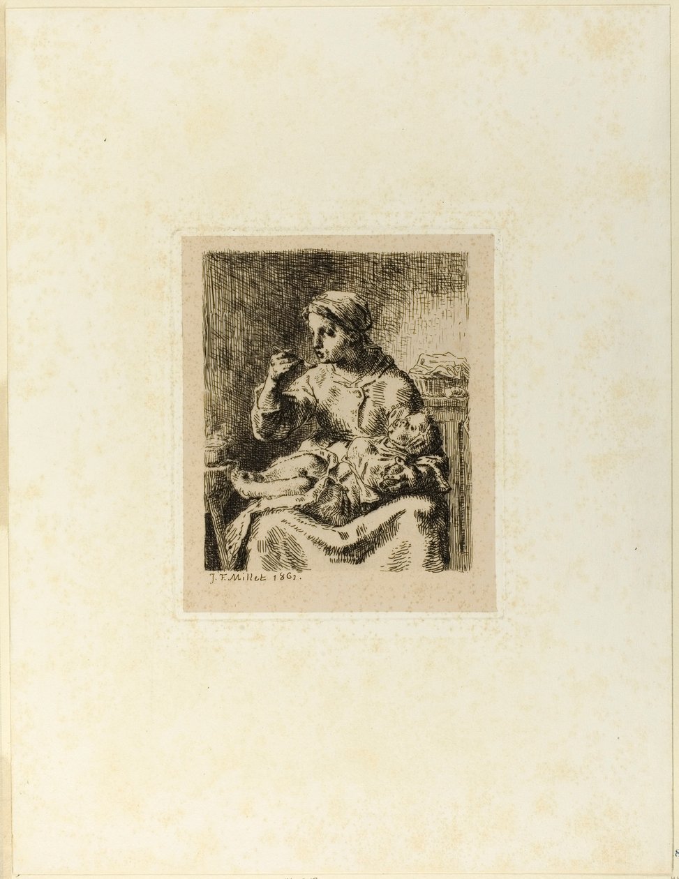 Femme nourrissant son enfant - Jean-Francois Millet