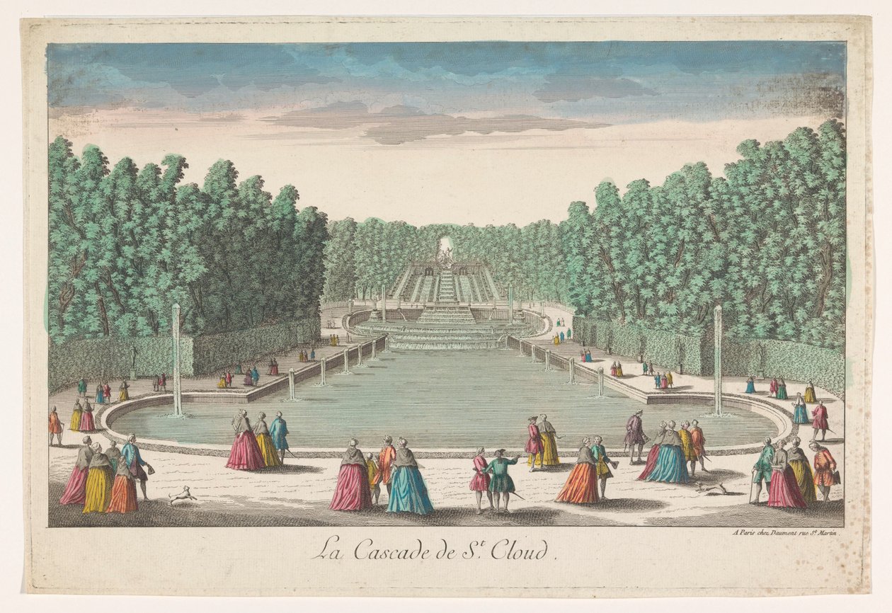 Vue des cascades du jardin du Château de Saint-Cloud - Jean François Daumont