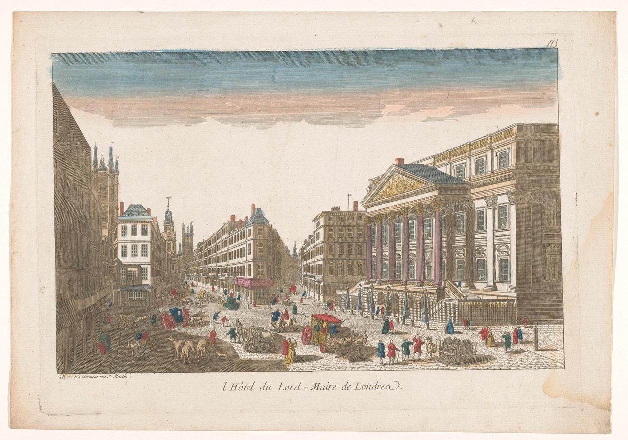 Vue du Mansion House à Londres - Jean François Daumont