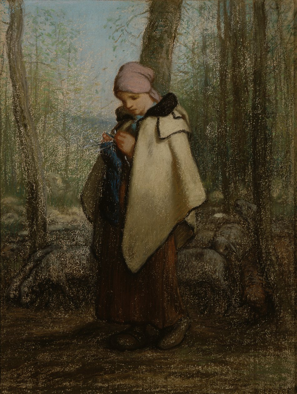 La bergère du tricot - Jean-Francois Millet