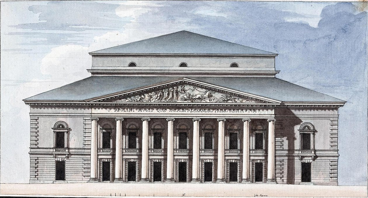 Façade du Théâtre Impérial Bolchoï Kamenny de Saint-Pétersbourg - Jean François Thomas de Thomon