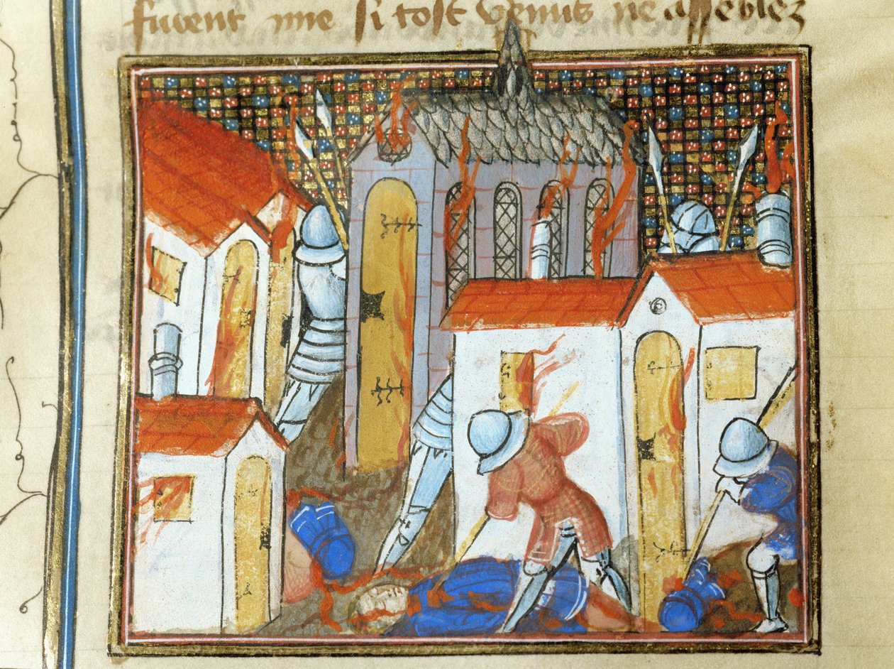 Les Anglais incendient la ville de St. Lo ... - Jean Froissart