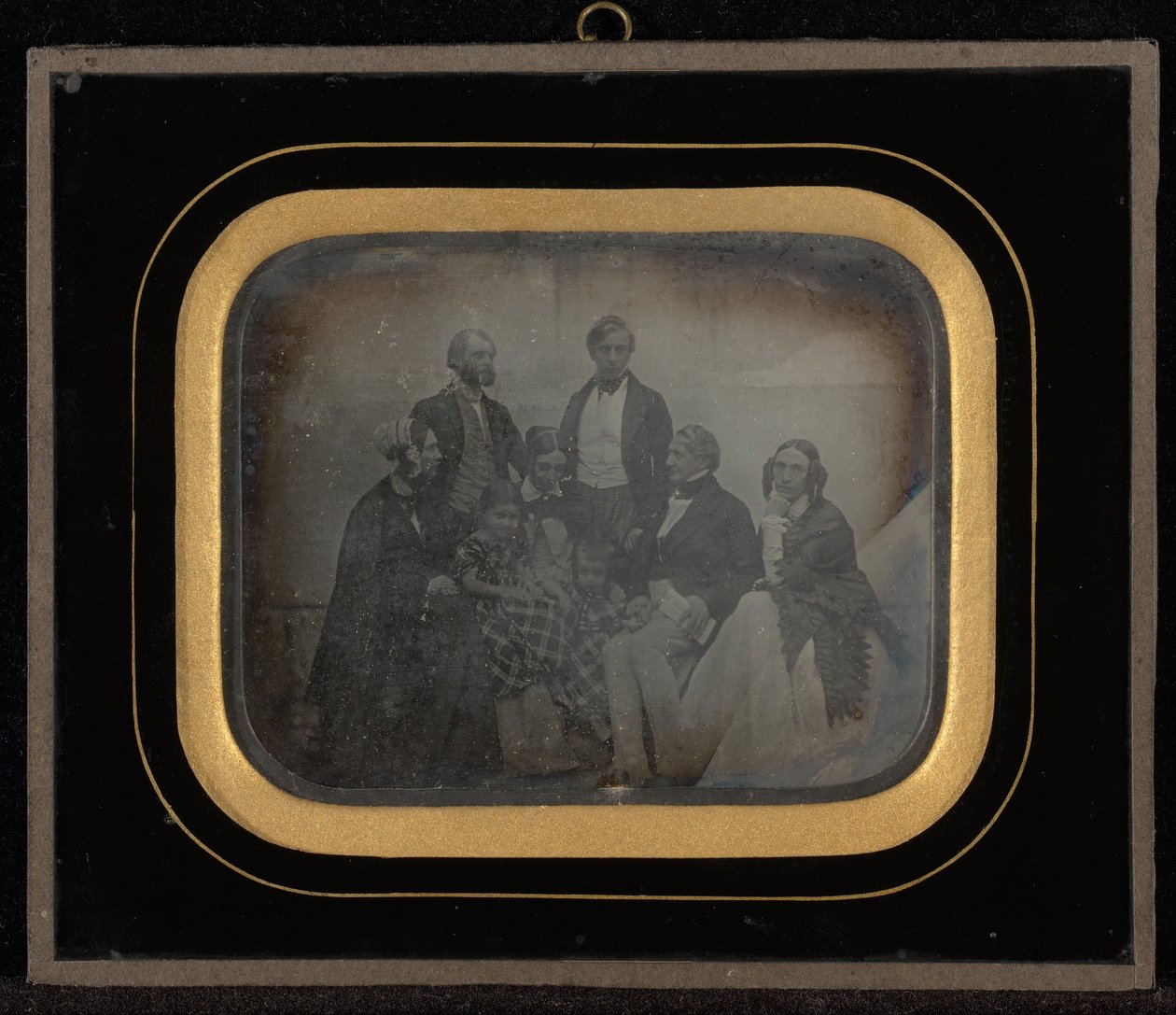 Portrait de groupe de huit personnes, y compris M. et Mme Eynard - Jean Gabriel Eynard