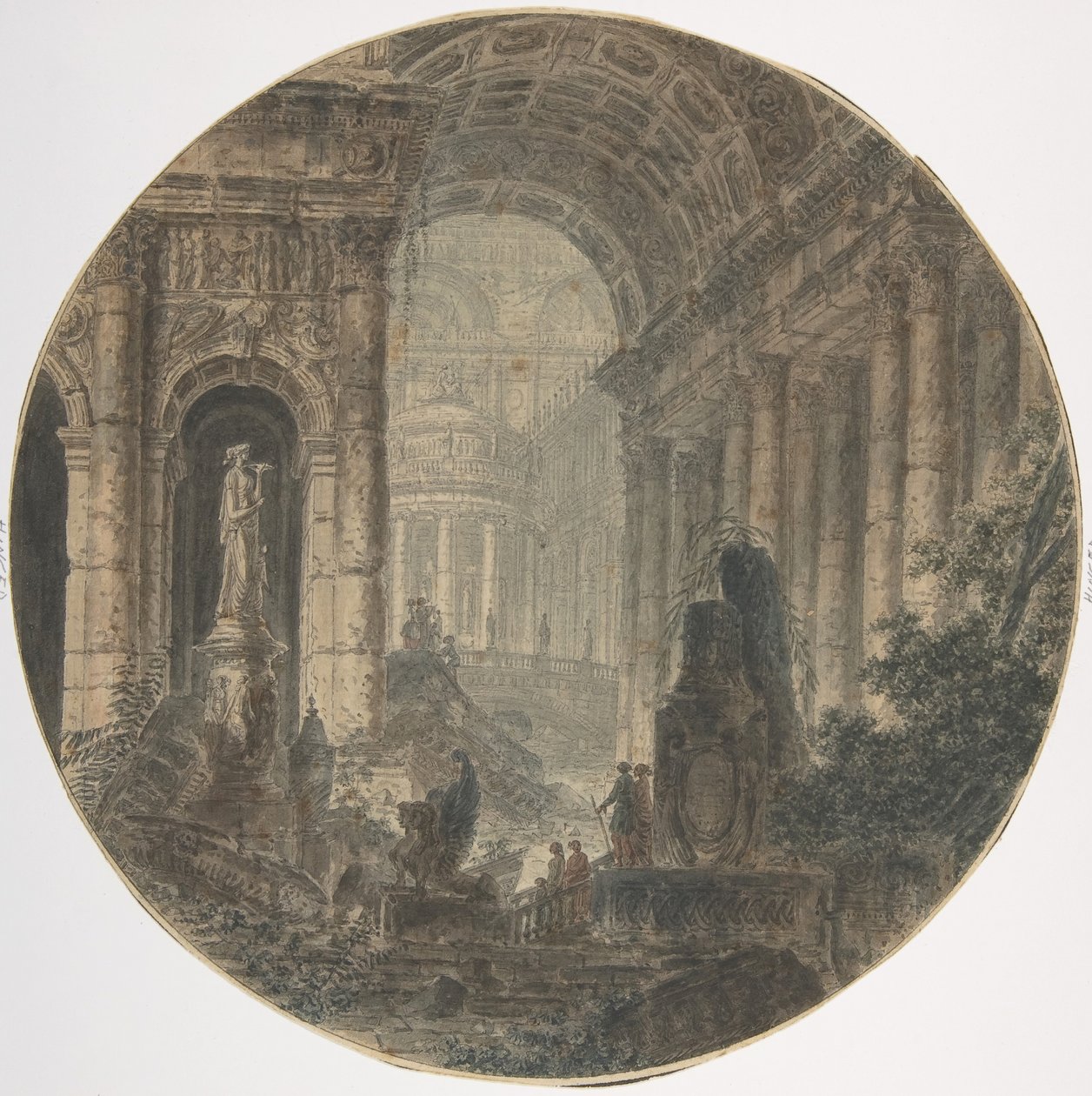 Fantaisie architecturale, 18ème siècle - Jean Henri Alexandre Pernet.