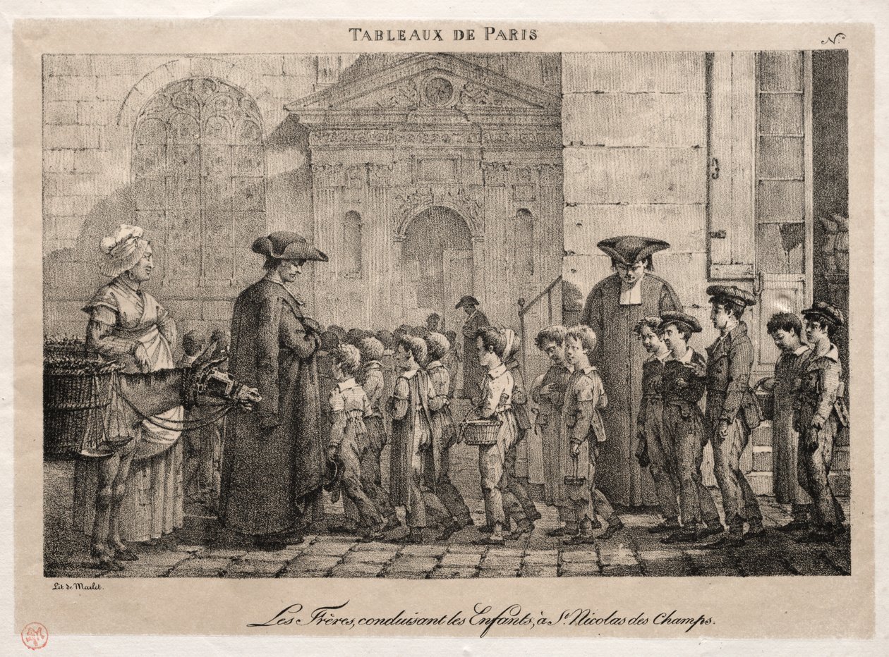 Scènes de Paris : Les Frères Conduisant les Enfants à Saint-Nicolas-des-Champs - Jean Henri Marlet