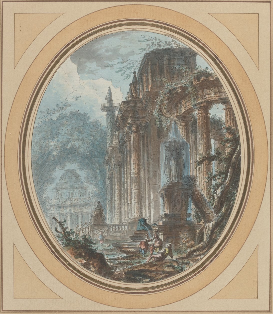 Caprice de jardin avec ruines antiques - Jean-Henry-Alexandre Pernet