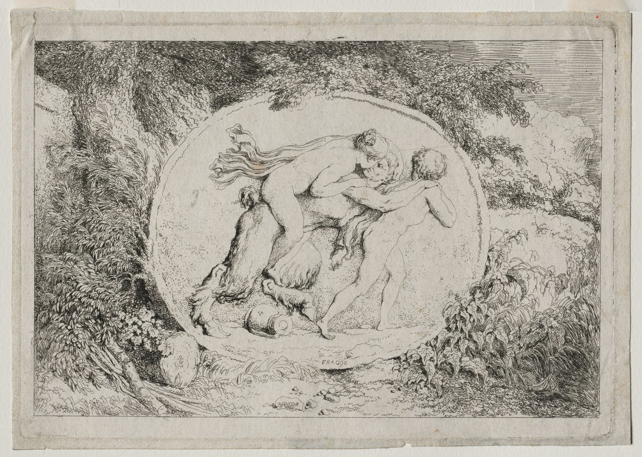 Bacchanales : Nymphe à califourchon sur un satyre, 1763 - Jean Honore Fragonard