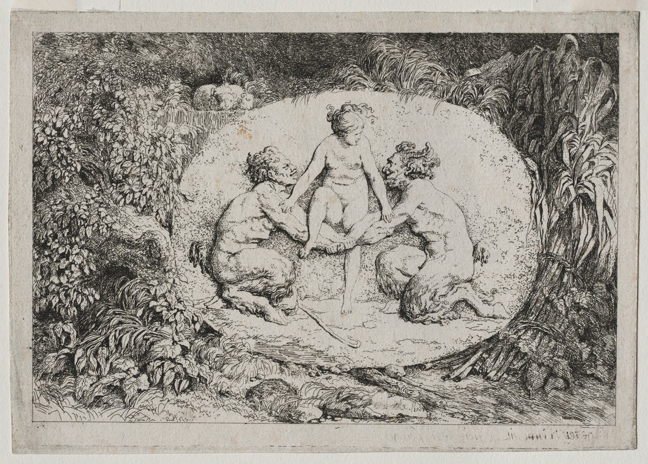 Bacchanales : Nymphe soutenue par deux satyres, 1763 - Jean-Honore Fragonard