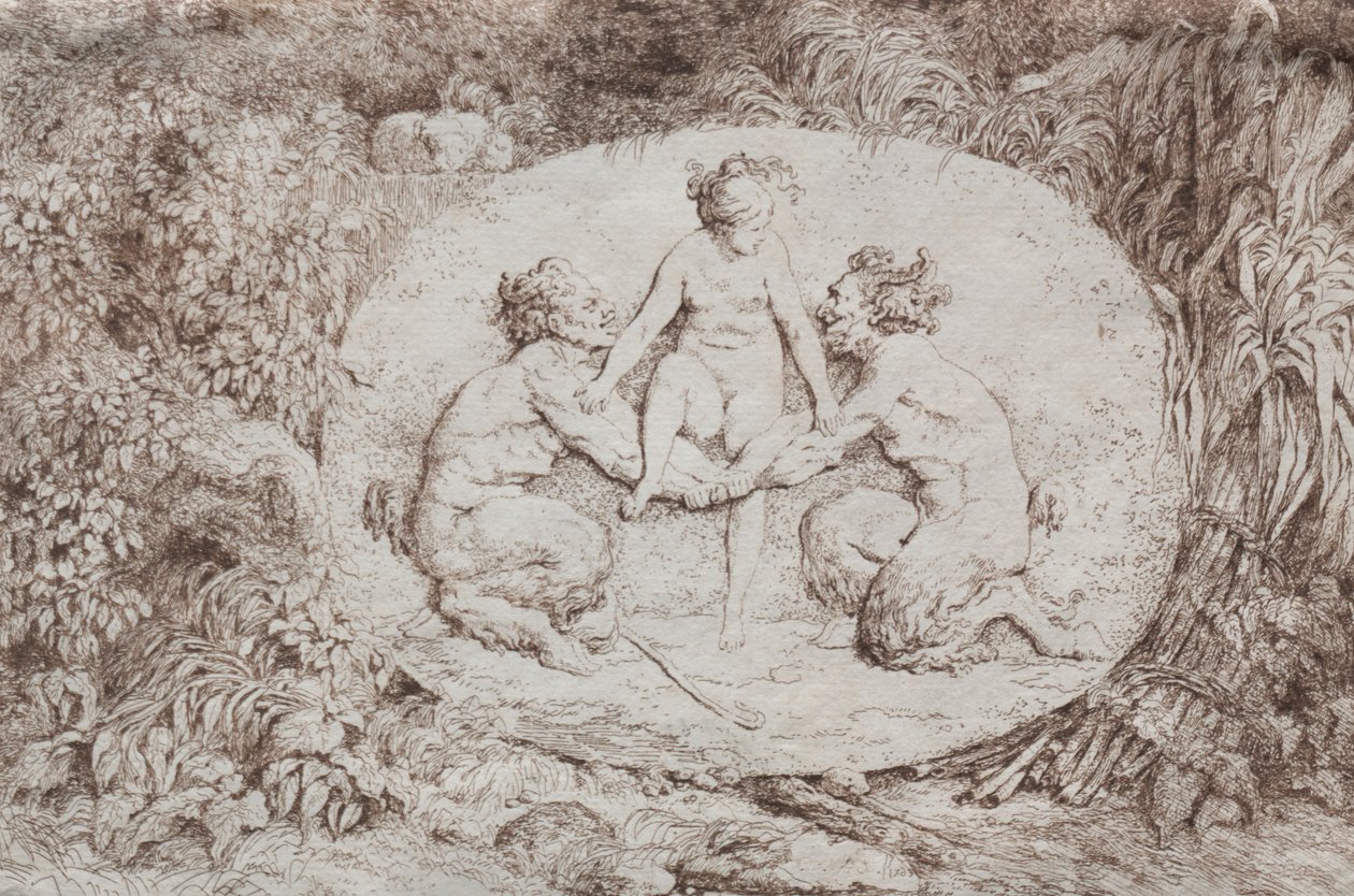 Bacchanales : Nymphe soutenue par deux satyres, 1763 - Jean Honore Fragonard