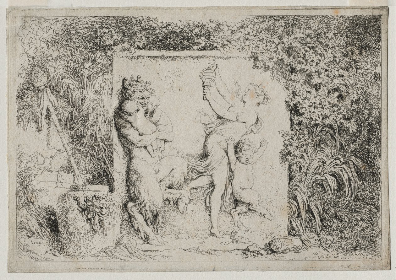 Bacchanales : La danse du satyre - Jean Honore Fragonard