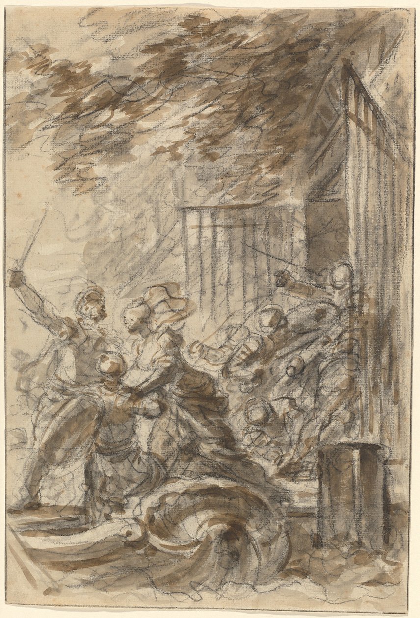 Isabella abandonne sa maison pour suivre Odorico et ses hommes - Jean Honore Fragonard