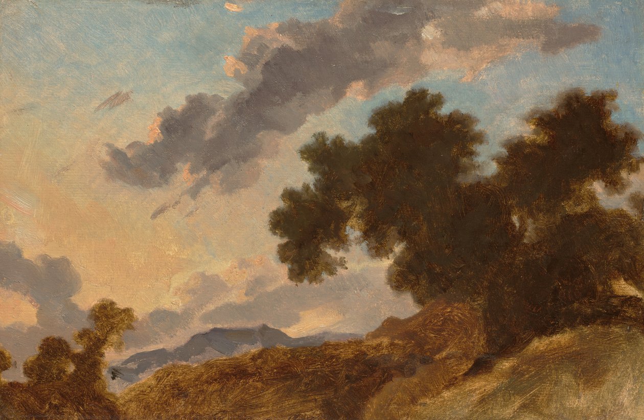 Paysage de montagne au coucher du soleil - Jean Honore Fragonard