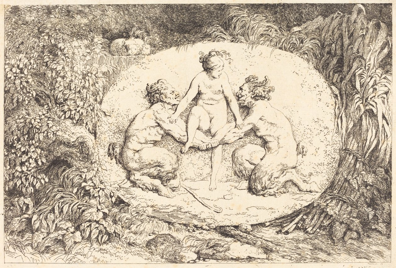 Nymphe soutenue par deux satyres - Jean Honore Fragonard