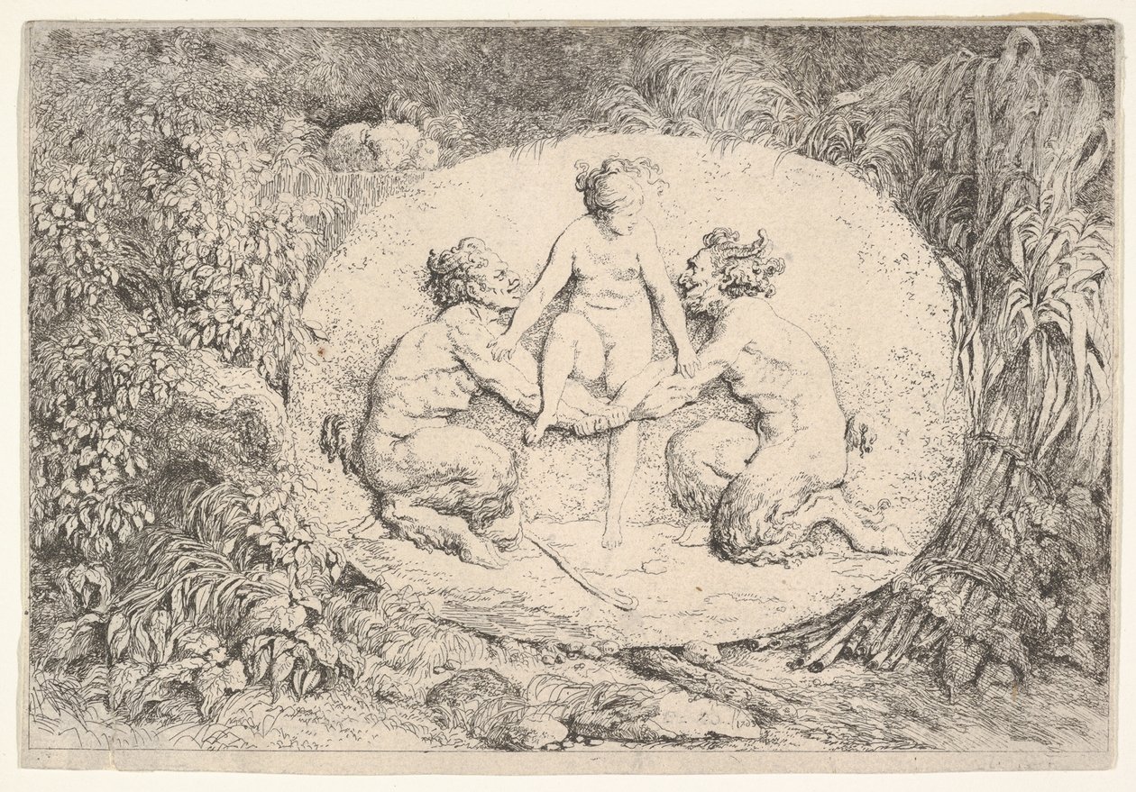 Nymphe soutenue par deux satyres - Jean Honore Fragonard