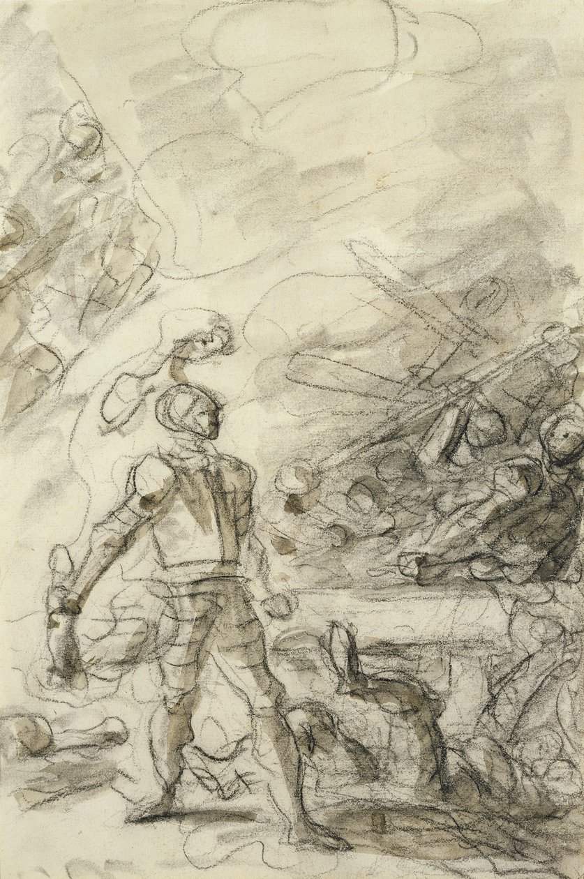 Orlando maîtrise un brigand avec une torche - Jean Honore Fragonard