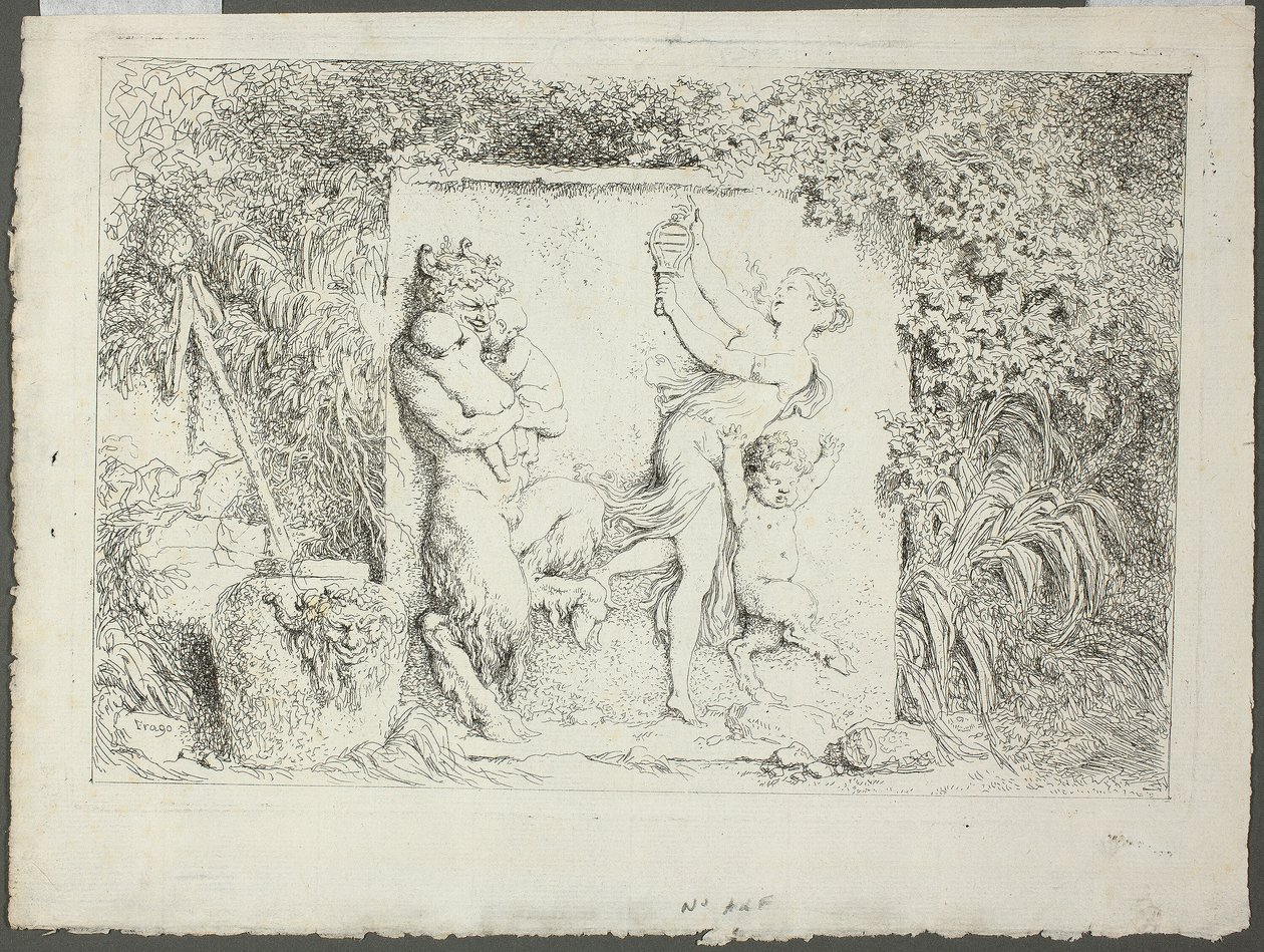 Famille des satyres, des Bacchanales, ou jeux des satyres - Jean Honore Fragonard