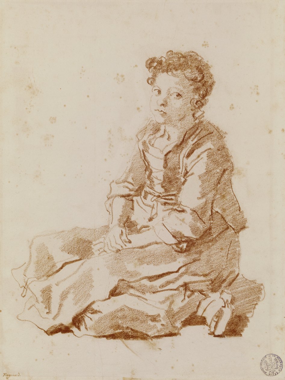 Petite fille assise par terre - Jean Honore Fragonard
