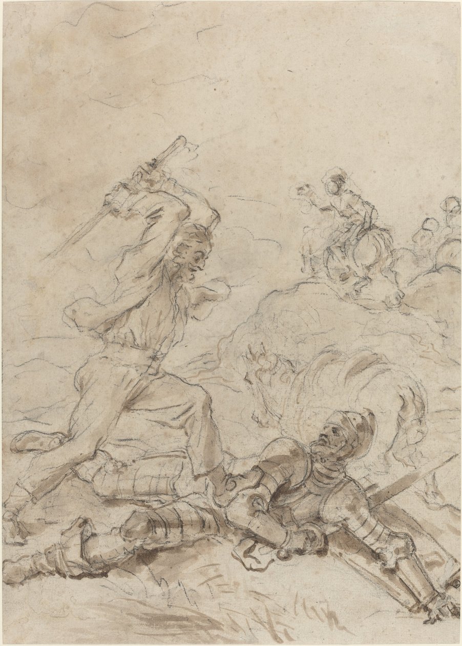 Le muletier attaquant Don Quichotte alors qu