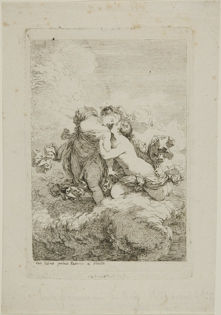 Deux figures féminines sur un nuage - Jean Honore Fragonard