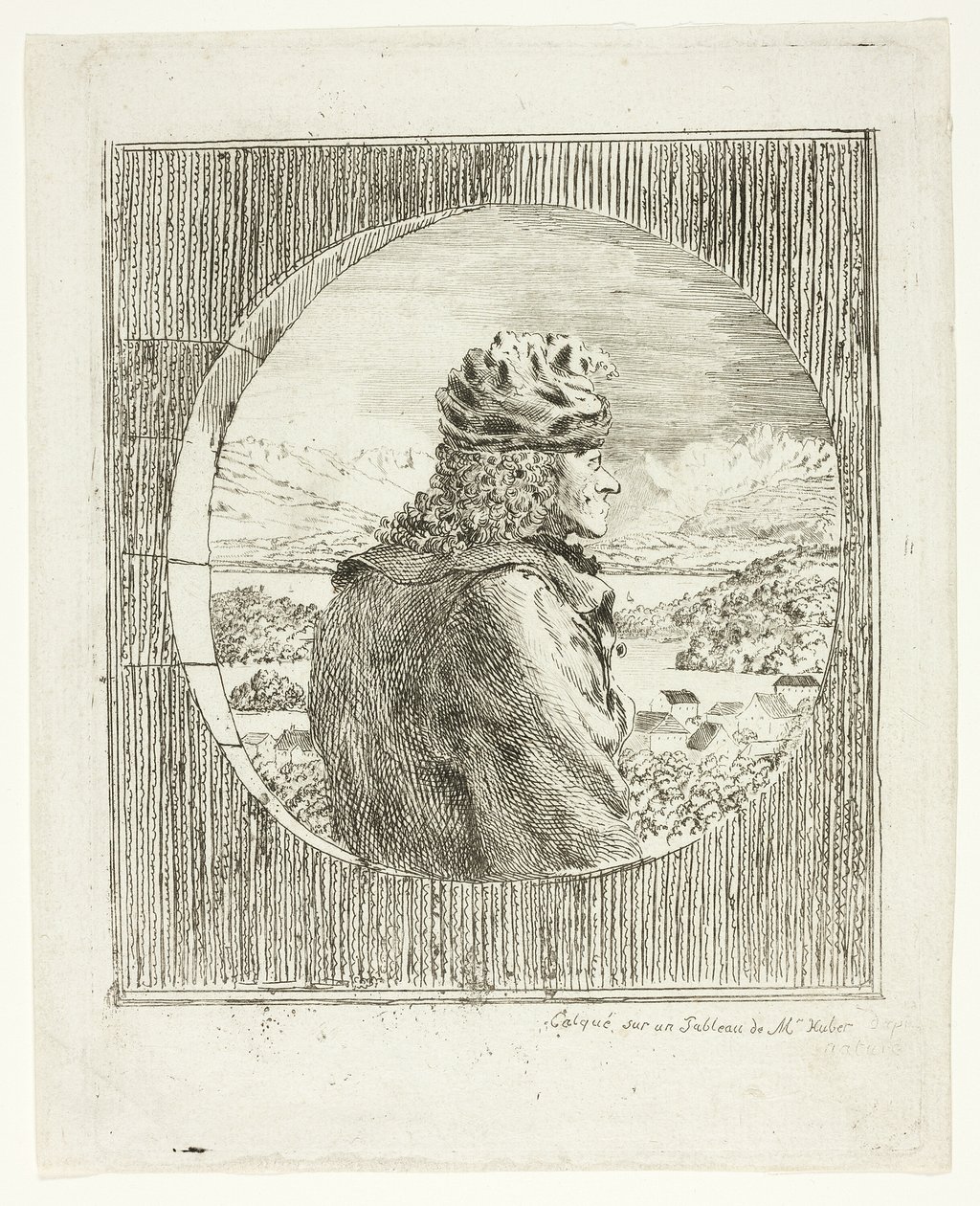 Voltaire vu de profil - Jean Huber