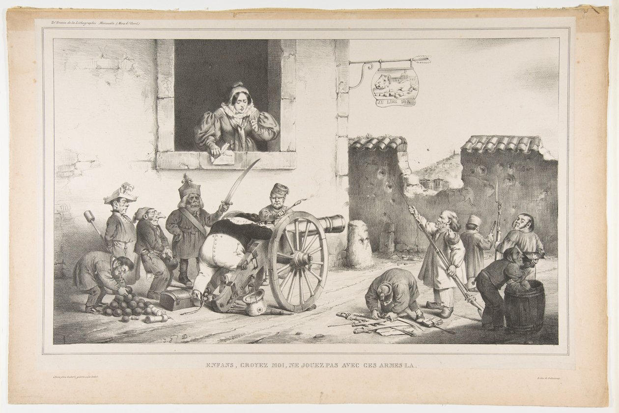Enfants, obéissez-moi, ne jouez pas avec ces armes, avril 1834 - Jean Ignace Isidore Gérard
