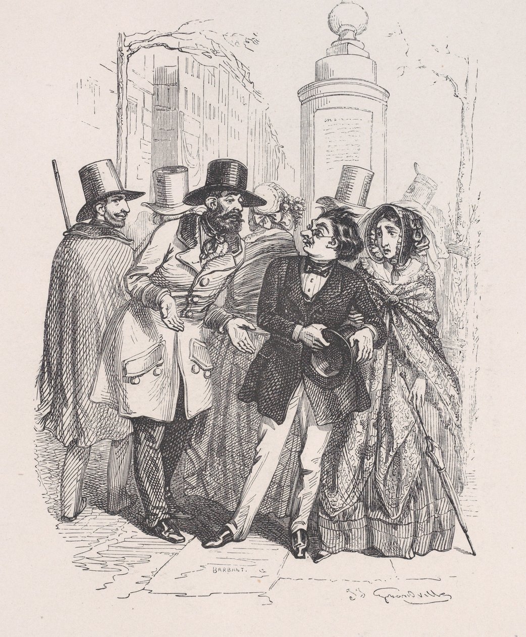 On pourrait vous blâmer pendant trois ans si vous faisiez tomber leur chapeau. de la Petite M..., 1843 - Jean Ignace Isidore Gérard