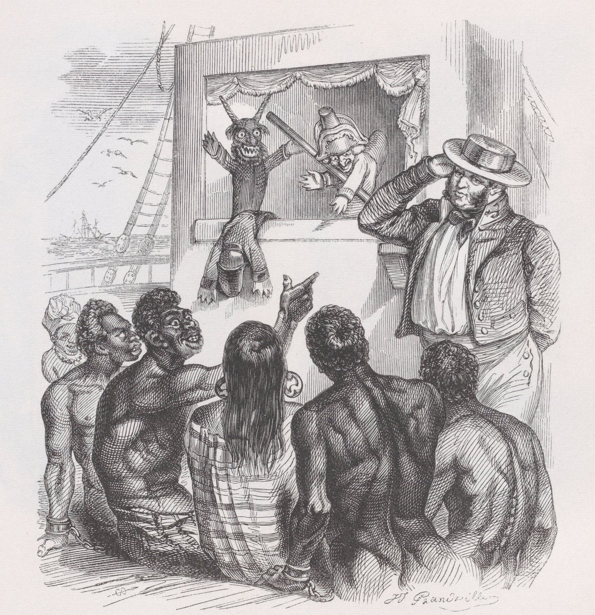 Le Noir et les marionnettes des Œuvres complètes de Béranger - Jean Ignace Isidore Gérard