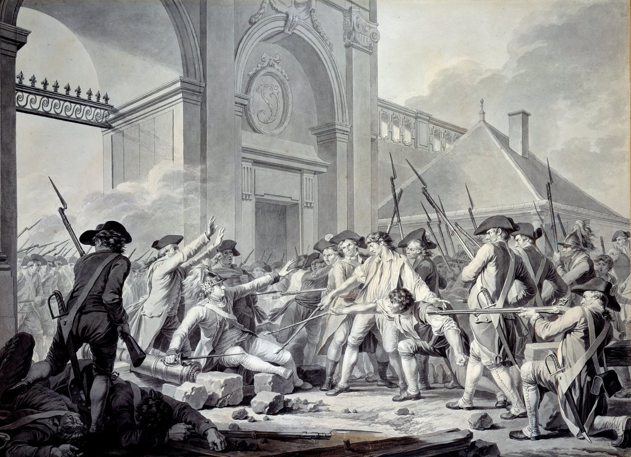 Affaire de Nancy : Le 31 août 1790, le marquis de Bouillé lance une répression contre les soldats de la garnison de Nancy, en rébellion contre leurs officiers - Jean Jacques Francois Le Barbier